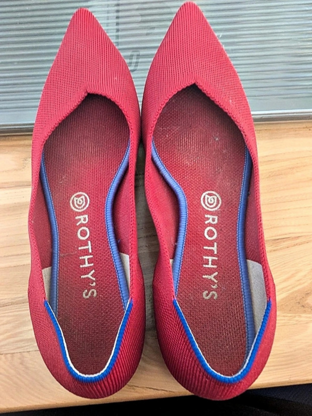 Rothy's The Point Pointed-Toe Flats in Red US 10